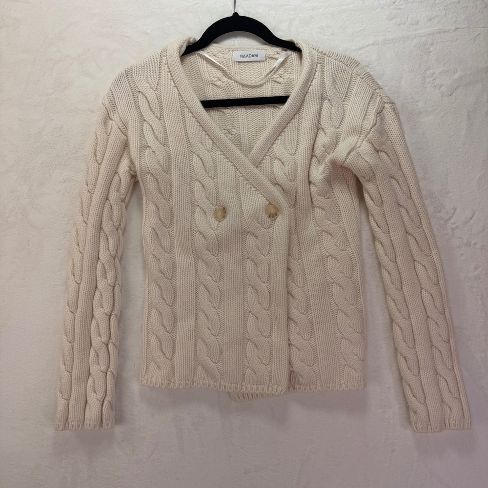 Naadam cropped Cardigan  Wool Cashmere Cream Womens XS